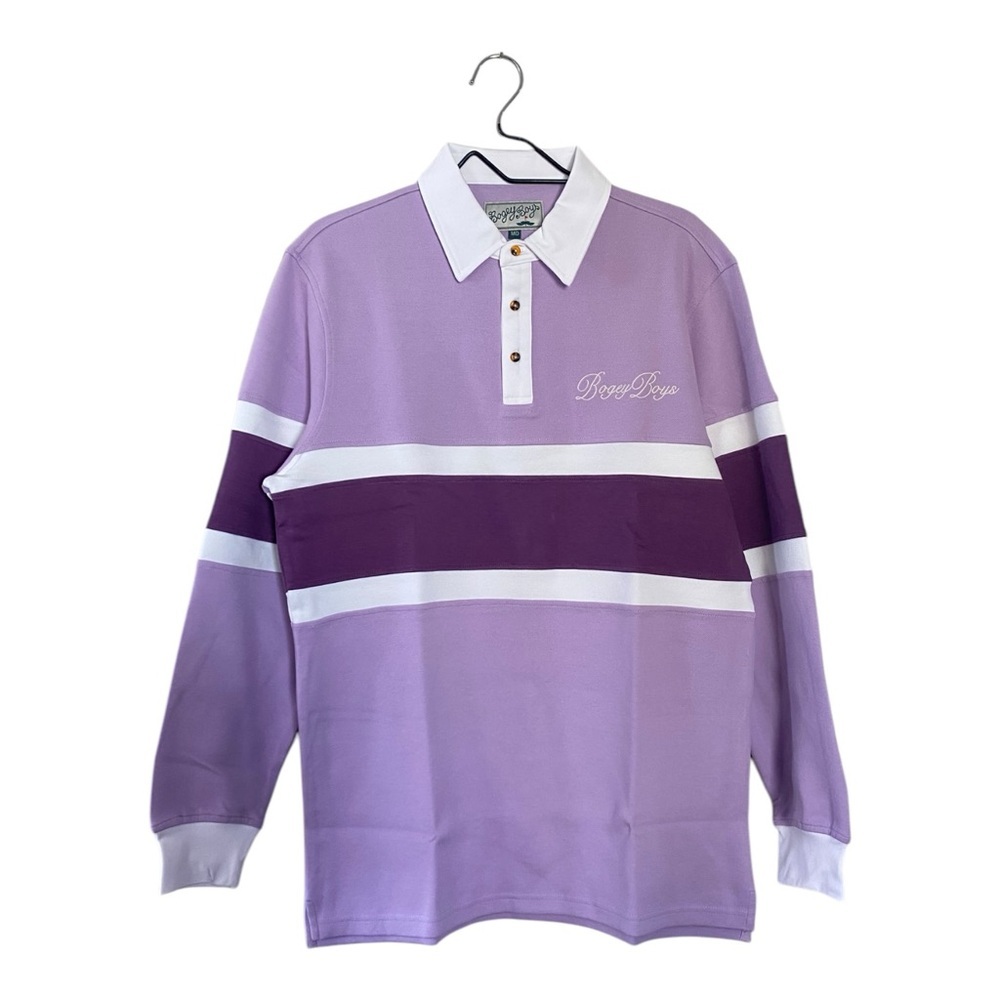 Bogey Boys Midstripe Purple Long Sleeve Polo Shirt Men’s Size Medium NEW